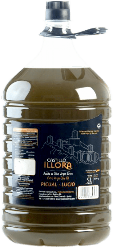 49,95 € Envío gratis | Aceite de Oliva Roldán 1895 Castillo de Íllora Virgen Extra Picual Lucio Cosecha Temprana PET D.O. Poniente de Granada Andalucía España Picual Garrafa 5 L