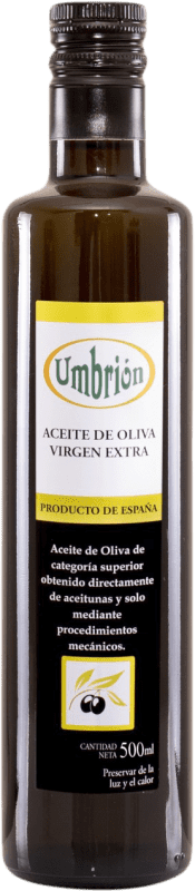 8,95 € Kostenloser Versand | Olivenöl Umbrión E-NOL Extra Nativ Toledo Spanien Arbequina Medium-Flasche 50 cl