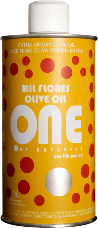 13,95 € Envio grátis | Azeite de Oliva Naturvie One Mil Flores AOVE Virgem Extra Badajoz Espanha Lata 50 cl