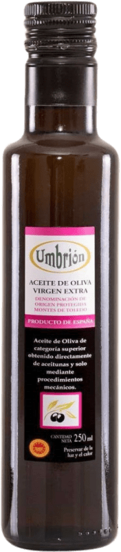 55,95 € Free Shipping | 12 units box Olive Oil Umbrión EVOO Extra Virgin D.O. Montes de Toledo Toledo Spain Cornicabra Small Bottle 25 cl