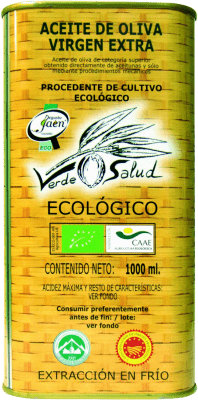 16,95 € Spedizione Gratuita | Olio d'Oliva Trujal de Mágina Verde Salud EVO Extra Vergine D.O. Sierra Mágina Jaén Spagna Picual Eco — Biologico Lattina Medium 1 L