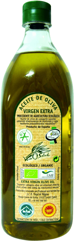 13,95 € Spedizione Gratuita | Olio d'Oliva Trujal de Mágina Verde Salud EVO Extra Vergine D.O. Sierra Mágina Jaén Spagna Picual Eco — Biologico 1 L PET