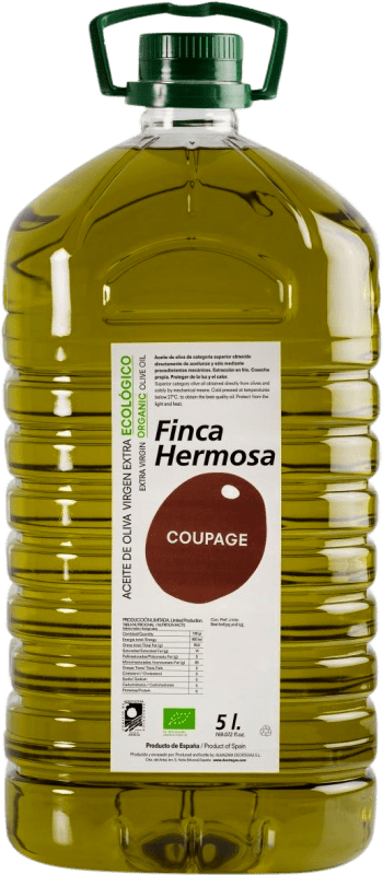 52,95 € 免费送货 | 橄榄油 Deortegas Finca Hermosa EVOO 特级初榨 穆尔西亚地区 西班牙 Eco — 生态 有机 天然 特殊瓶 5 L PET — 塑料