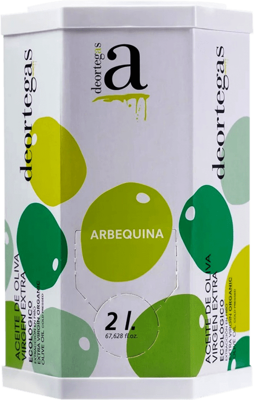 51,95 € Envio grátis | Azeite de Oliva Deortegas AOVE Virgem Extra Região de Múrcia Espanha Arbequina Eco — Biológico Bag in Box 2 L