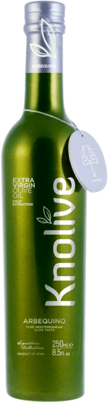 66,95 € Envio grátis | Caixa de 6 unidades Azeite de Oliva Hispasur Knolive AOVE Virgem Extra Córdoba Espanha Arbequina Garrafinha 25 cl