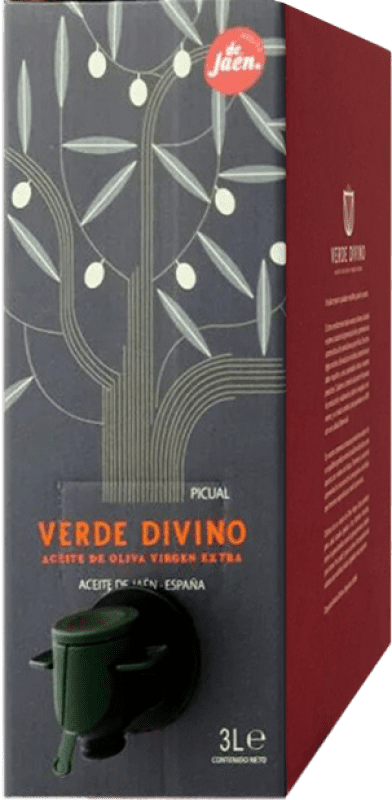 69,95 € Envío gratis | Aceite de Oliva Verde Divino Cosecha Temprana, AOVE Virgen Extra Jaén España Picual Bag in Box 3 L