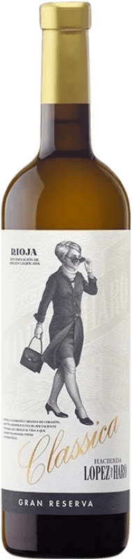 62,95 € Free Shipping | White wine Hacienda López de Haro Classica Grand Reserve D.O.Ca. Rioja The Rioja Spain Viura, Malvasía, Grenache White Bottle 75 cl