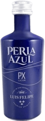 4,95 € Envío gratis | Vino dulce Rubio Perla Azul Luis Felipe D.O. Condado de Huelva Andalucía España Pedro Ximénez Botellín Miniatura 5 cl