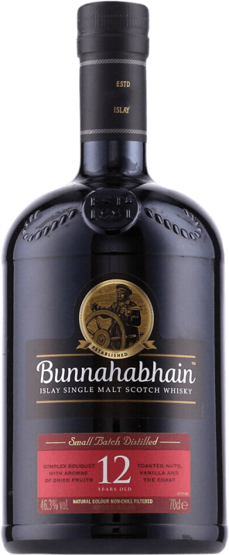 71,95 € Free Shipping | Whisky Single Malt Bunnahabhain Islay United Kingdom 12 Years Bottle 70 cl