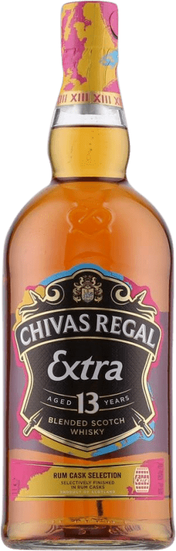 48,95 € 免费送货 | 调和威士忌 Chivas Regal Rum Cask Finish — 橡木桶陈酿收尾, 甄选, Extra — 特级 苏格兰 英国 13 岁 1 L