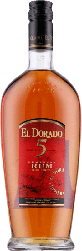 27,95 € Spedizione Gratuita | Rum Demerara El Dorado Guyana 5 Anni 70 cl