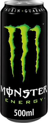27,95 € Envio grátis | Caixa de 12 unidades Refrescos e Mixers Monster Energy Irlanda Lata 50 cl