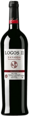 7,95 € Envío gratis | Vino tinto Bodegas Escudero Logos II Crianza D.O. Navarra Navarra España Tempranillo, Garnacha, Cabernet Sauvignon Botella 75 cl