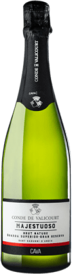 15,95 € Free Shipping | White sparkling Conde de Valicourt Majestuoso Brut Nature Grand Reserve D.O. Cava Spain Macabeo, Xarel·lo, Parellada Bottle 75 cl