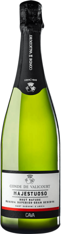 15,95 € Spedizione Gratuita | Spumante Bianco Conde de Valicourt Majestuoso Brut Nature Gran Riserva D.O. Cava Spagna Macabeo, Xarel·lo, Parellada 75 cl