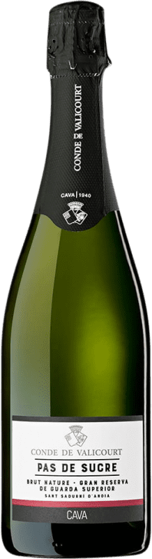 16,95 € Spedizione Gratuita | Spumante Bianco Conde de Valicourt Pas de Sucre Brut Nature Gran Riserva D.O. Cava Spagna Macabeo, Xarel·lo, Parellada 75 cl