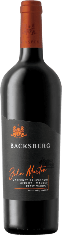 36,95 € Free Shipping | Red wine Backsberg John Martin Cabernet Sauvignon Merlot Malbec Petit Verdot Dry Coastal Region South Africa Merlot, Cabernet Sauvignon, Malbec, Petit Verdot Bottle 75 cl