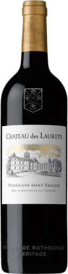 62,95 € Spedizione Gratuita | Vino rosso Baron Edmond de Rothschild Château des Laurets Secco A.O.C. Saint-Émilion bordò Francia Merlot, Cabernet Sauvignon Bottiglia Magnum 1,5 L