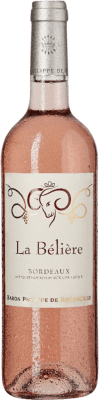 10,95 € Бесплатная доставка | Розовое вино Philippe de Rothschild La Bélière Rosé сухой A.O.C. Bordeaux Бордо Франция Merlot, Cabernet Sauvignon бутылка 75 cl