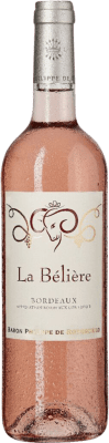 10,95 € Бесплатная доставка | Розовое вино Philippe de Rothschild La Bélière Seco — Сухое Rosé — Розе A.O.C. Bordeaux Бордо Франция Merlot — Мерло, Cabernet Sauvignon — Каберне Совиньон Бутылка 75 cl