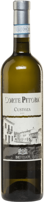 9,95 € Spedizione Gratuita | Vino Bianco Bennati Corte Pitora Seco — Secco D.O.C. Bianco di Custoza Veneto Italia Trebbiano, Chardonnay, Garganega Bottiglia 75 cl