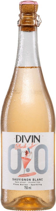 15,95 € Envío gratis | Espumoso rosado Divin NoLow Sparkling Blush Rosé 0,0 Seco I.G.P. Val de Loire Loire Francia Sauvignon Blanca Botella 75 cl Sin Alcohol