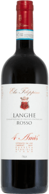 13,95 € Kostenloser Versand | Rotwein Elio Filippino 4 Amis Rosso Trocken D.O.C. Langhe Piemont Italien Syrah, Cabernet Sauvignon, Nebbiolo, Barbera Flasche 75 cl