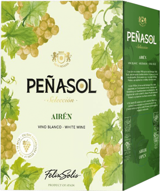 16,95 € 免费送货 | 白酒 Félix Solís Peñasol 干 西班牙 Airén 瓶子 Jéroboam-双Magnum 3 L