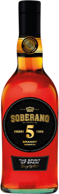 25,95 € Бесплатная доставка | Бренди González Byass Soberano Sherry Cask Finish — Финишная выдержка в бочке Резерва D.O. Jerez-Xérès-Sherry Андалусия Испания 5 Лет Бутылка 70 cl