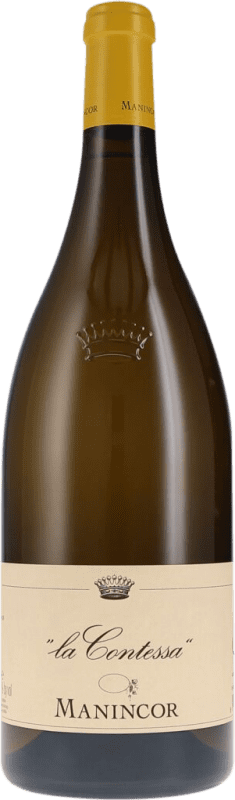 69,95 € Spedizione Gratuita | Vino Bianco Manincor La Contessa Seco — Secco D.O.C. Trentino Trentino Italia Chardonnay, Pinot Bianco, Sauvignon Bottiglia Magnum 1,5 L