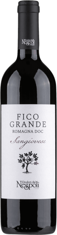 7,95 € Envío gratis | Vino tinto Poderi dal Nespoli Fico Grande Seco D.O.C. Romagna Italia Sangiovese Botella 75 cl