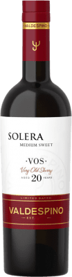 55,95 € 送料無料 | 甘口ワイン Valdespino Oloroso Solera 1842 D.O. Jerez-Xérès-Sherry アンダルシア スペイン Palomino Fino, Pedro Ximénez 20 年 ボトル Medium 50 cl