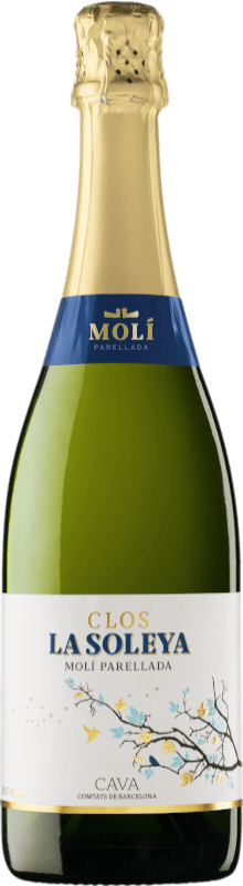 9,95 € Envío gratis | Espumoso blanco Molí Parellada Clos la Soleya Brut Nature D.O. Cava España Macabeo, Xarel·lo, Parellada Botella 75 cl