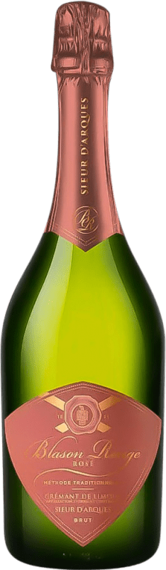 18,95 € Kostenloser Versand | Weißer Sekt Sieur d'Arques Blasson Rouge Brut A.O.C. Crémant de Limoux Frankreich Spätburgunder, Chardonnay, Chenin Weiß Flasche 75 cl