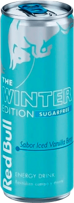 54,95 € Envio grátis | Caixa de 24 unidades Refrescos e Mixers Red Bull Energy Drink Iced Vainilla Winter Edition Áustria Garrafa Pequena 25 cl