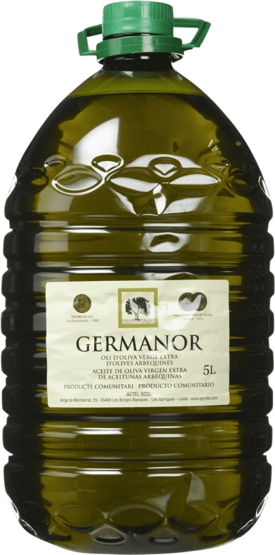 74,95 € Spedizione Gratuita | Olio d'Oliva Actel Germanor PET Catalogna Spagna Arbequina Caraffa 5 L