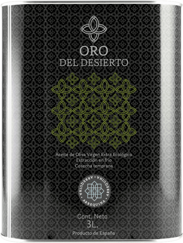 79,95 € Spedizione Gratuita | Olio d'Oliva Oro del Desierto Andalusia Spagna Arbequina Lattina Speciale 3 L