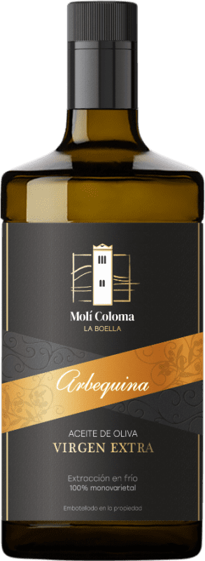 16,95 € Free Shipping | Olive Oil Finca Molí Coloma La Boella Vidrio D.O.P. Siurana Catalonia Spain Arbequina Medium Bottle 50 cl