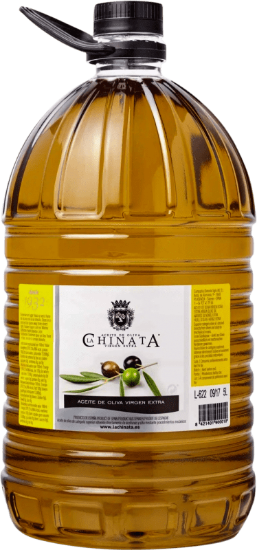 55,95 € Envío gratis | Aceite de Oliva La Chinata Virgen Extra PET Extremadura España Garrafa 5 L