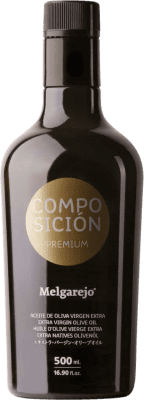 24,95 € Envío gratis | Aceite de Oliva Melgarejo Premium Composición Vidrio Andalucía España Botella Medium 50 cl
