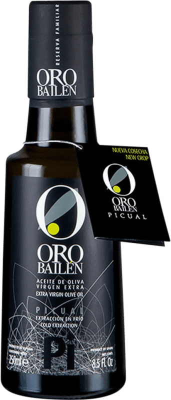8,95 € Kostenloser Versand | Olivenöl Oro Bailén E-NOL Extra Nativ Andalusien Spanien Picual Kleine Flasche 25 cl Glas