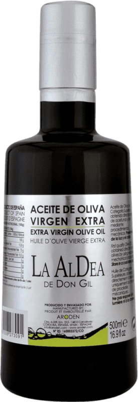 8,95 € Envio grátis | Azeite de Oliva Arodén Hispania La Aldea de Don Gil AOVE Virgem Extra Andaluzia Espanha Garrafa Medium 50 cl Vidro