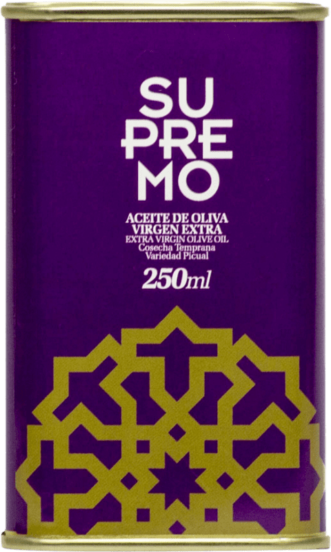 244,95 € Free Shipping | 25 units box Olive Oil Supremo Andalusia Spain Picual Can 25 cl