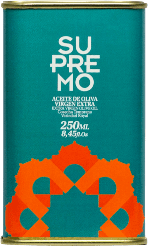 313,95 € Бесплатная доставка | Коробка из 25 единиц Оливковое масло Supremo Андалусия Испания Royal Алюминиевая банка 25 cl