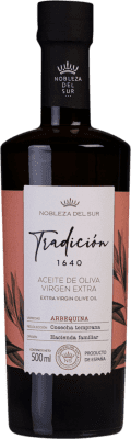 6,95 € Envío gratis | Aceite de Oliva Nobleza del Sur Tradición Vidrio Andalucía España Arbequina Botella Medium 50 cl