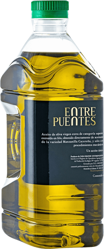 22,95 € Envío gratis | Aceite de Oliva Casa Grande Entre Puentes AOVE Virgen Extra Extremadura España Manzanilla Garrafa 2 L PET