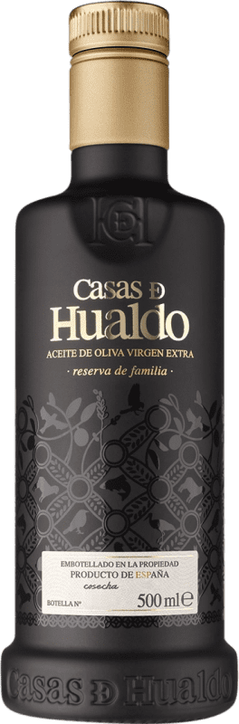 19,95 € Envío gratis | Aceite de Oliva Casas de Hualdo AOVE Virgen Extra Reserva Familiar D.O. Montes de Toledo Castilla la Mancha España Botella Medium 50 cl Vidrio