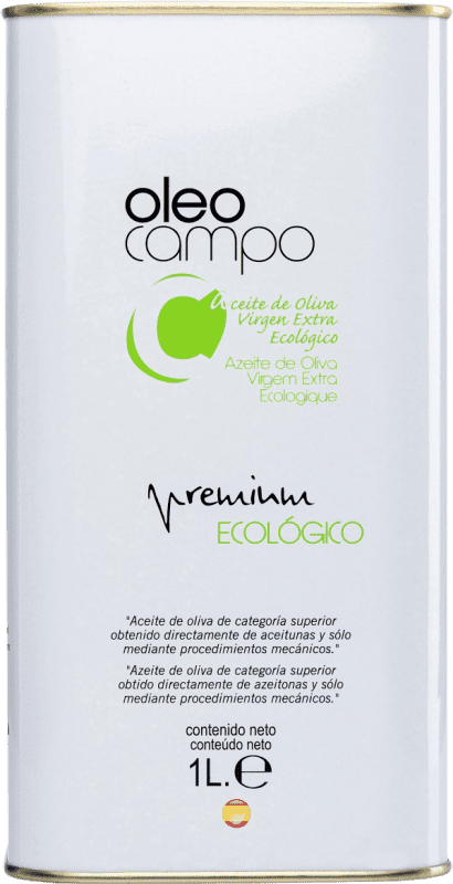 31,95 € Free Shipping | Olive Oil Oleocampo Premium, EVOO Extra Virgin Andalusia Spain Picual Eco — Organic Medium Can 1 L