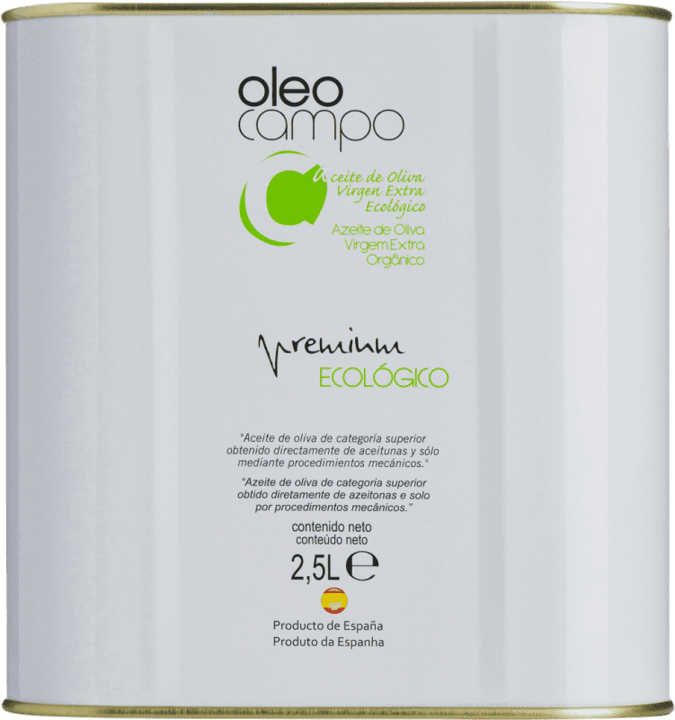 68,95 € Envio grátis | Azeite de Oliva Oleocampo Premium Ecológico Andaluzia Espanha Picual Lata Especial 2,5 L