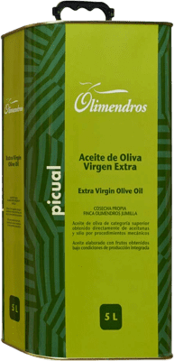 63,95 € 免费送货 | 橄榄油 Olimendros EVOO 特级初榨 穆尔西亚地区 西班牙 Picual — 皮夸尔 特殊罐 5 L